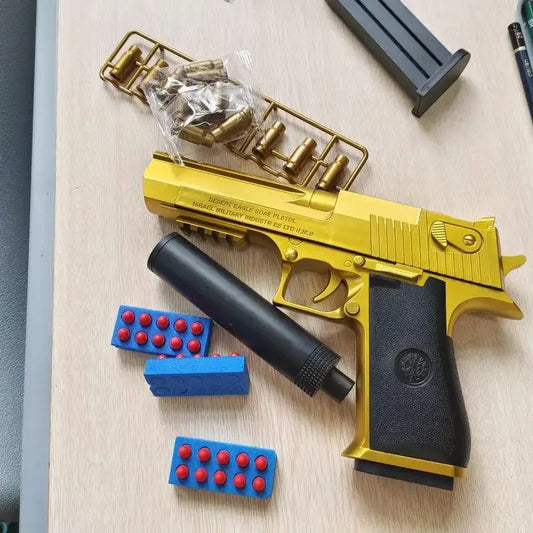 Soft-bullet ejecting toy pistols