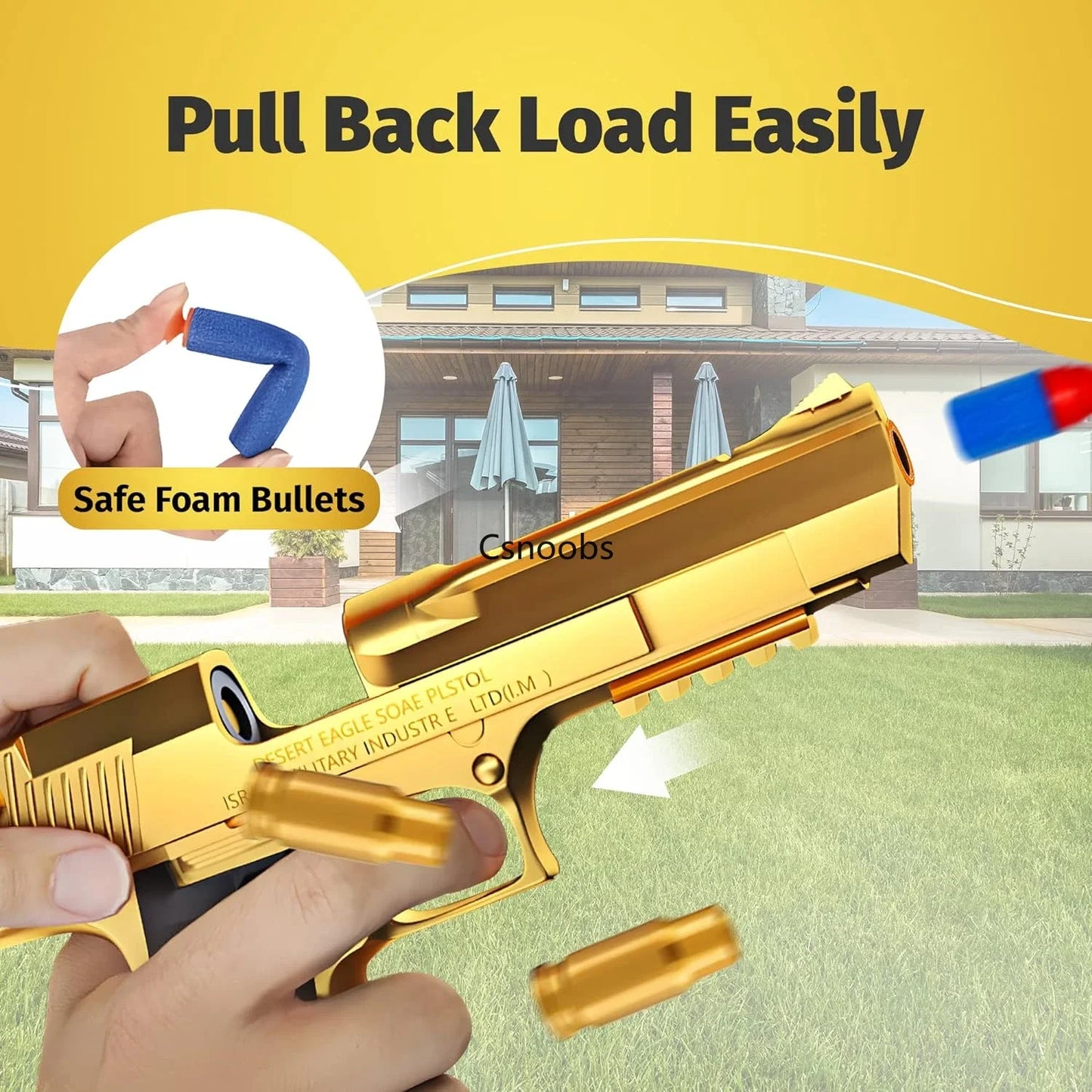 Soft-bullet ejecting toy pistols