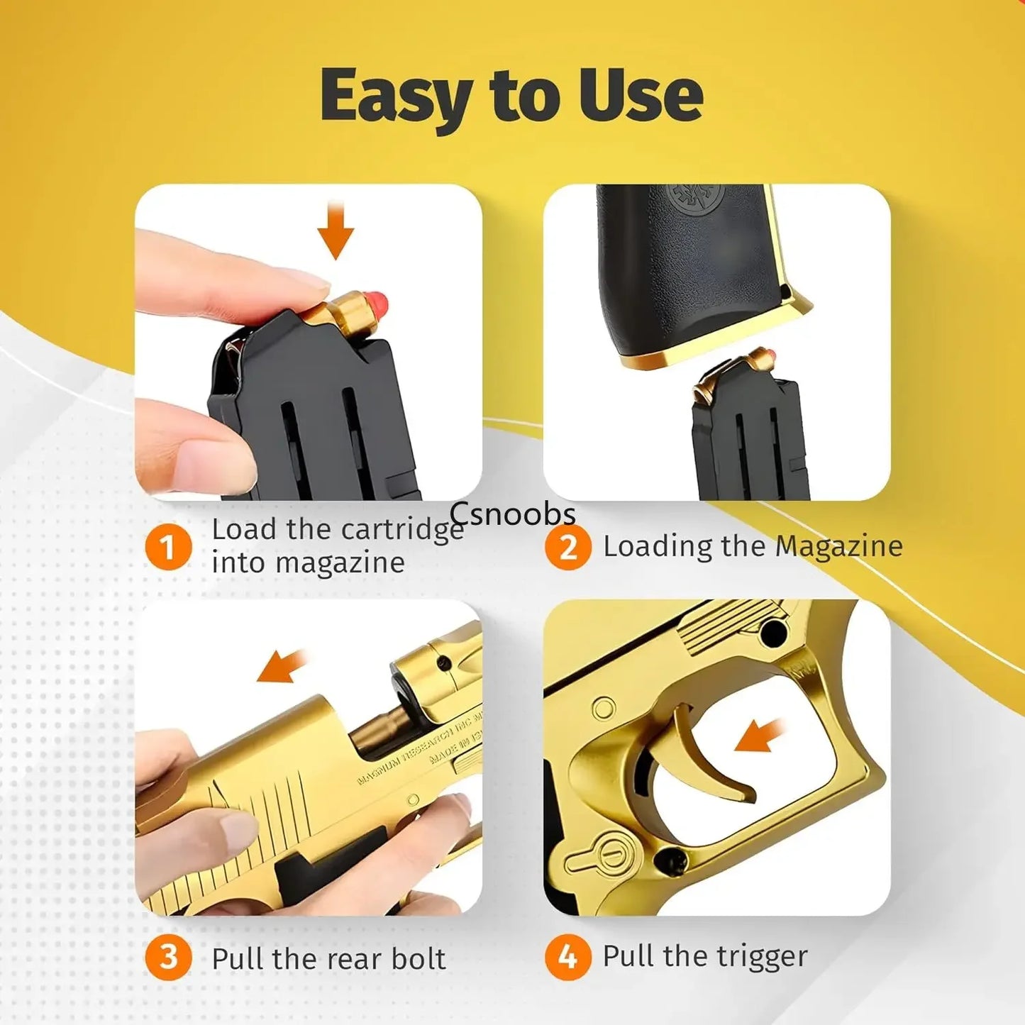 Soft-bullet ejecting toy pistols