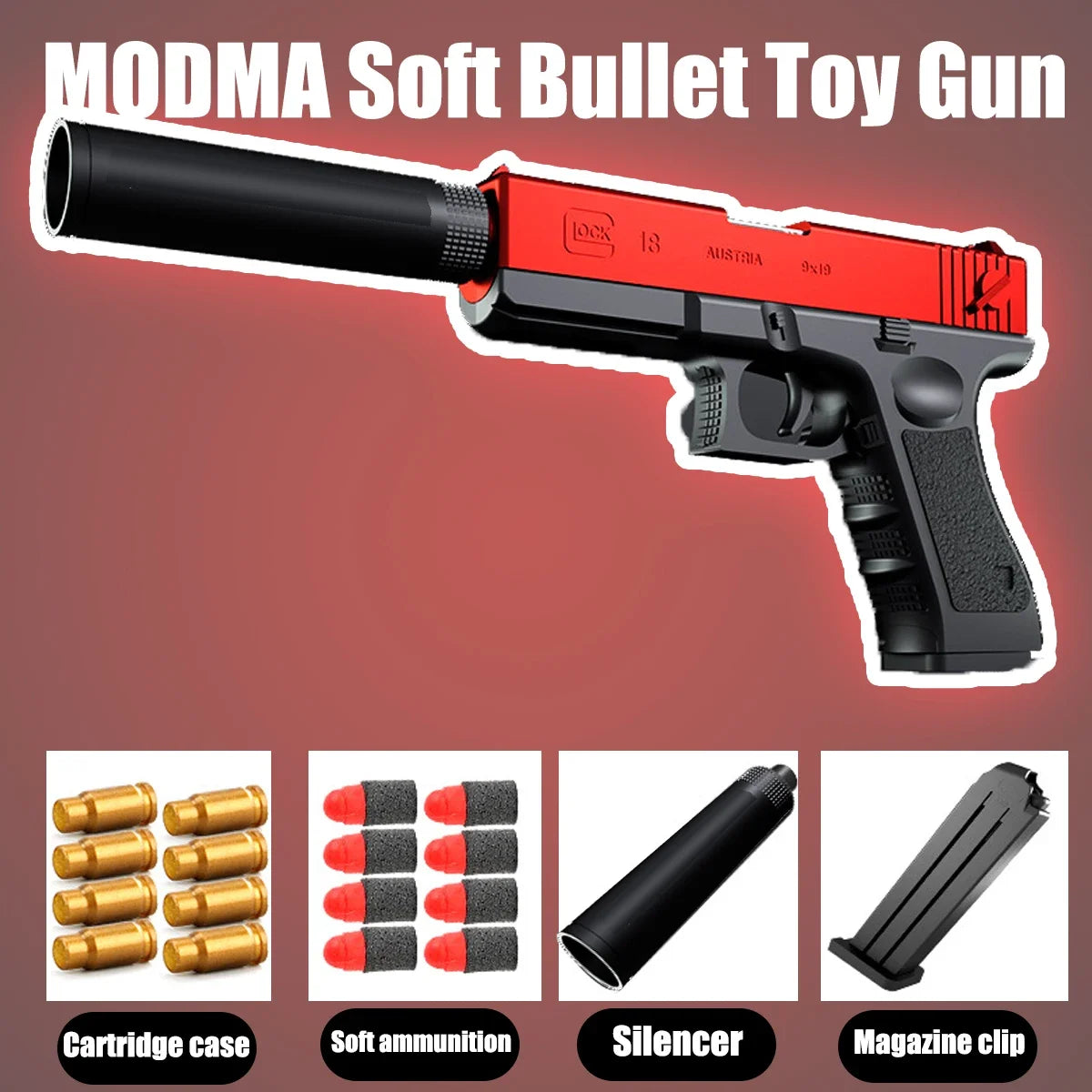 Soft-bullet ejecting toy pistols