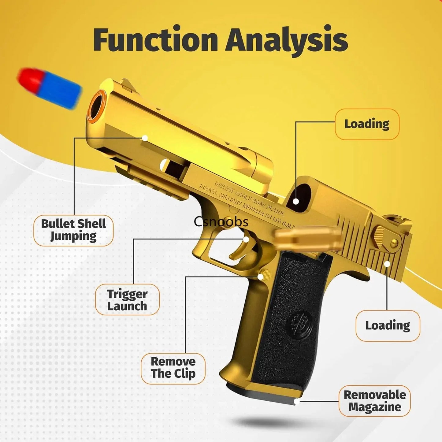 Soft-bullet ejecting toy pistols
